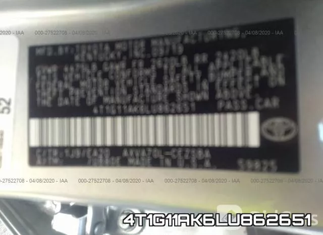 4T1G11AK6LU862651 фото 10