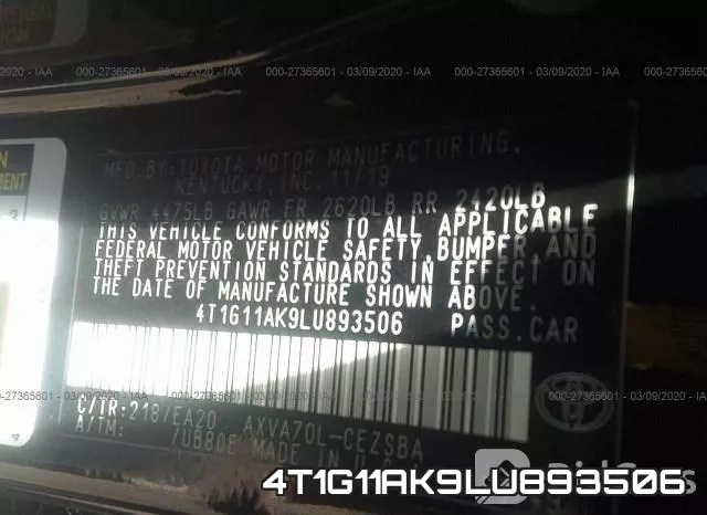 4T1G11AK9LU893506 фото 10