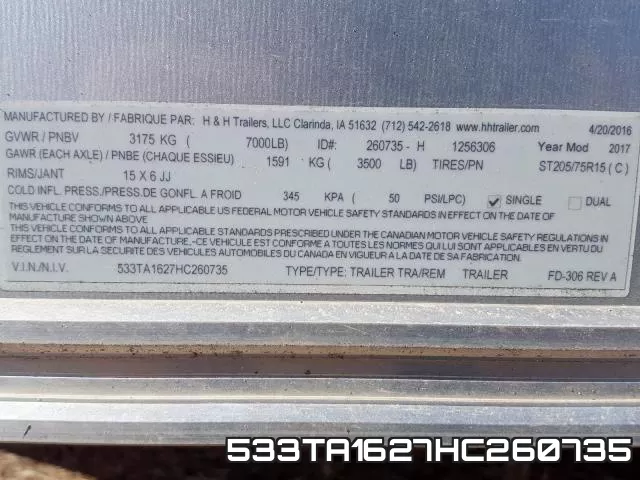 533TA1627HC260735 фото 2