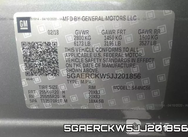 5GAERCKW5JJ201856 фото 10