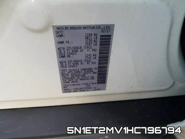 5N1ET2MV1HC796794 фото 2