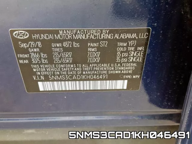 5NMS3CAD1KH046491 фото 2
