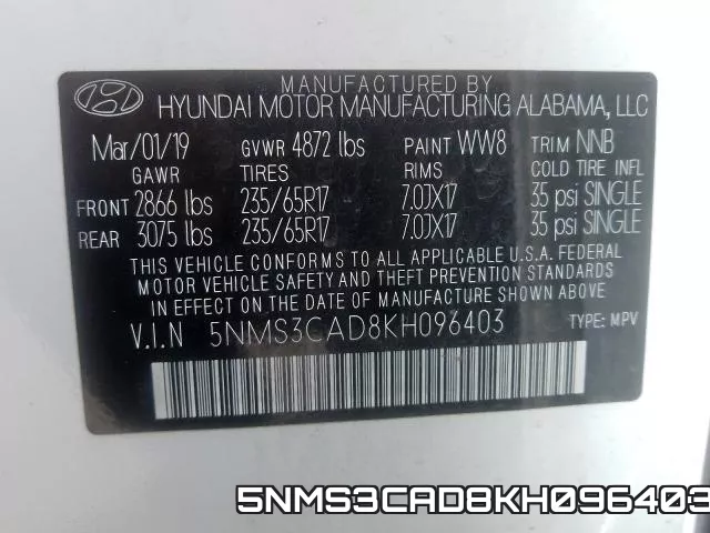 5NMS3CAD8KH096403 фото 2