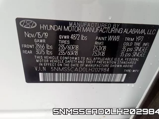 5NMS5CAD0LH202984 фото 2
