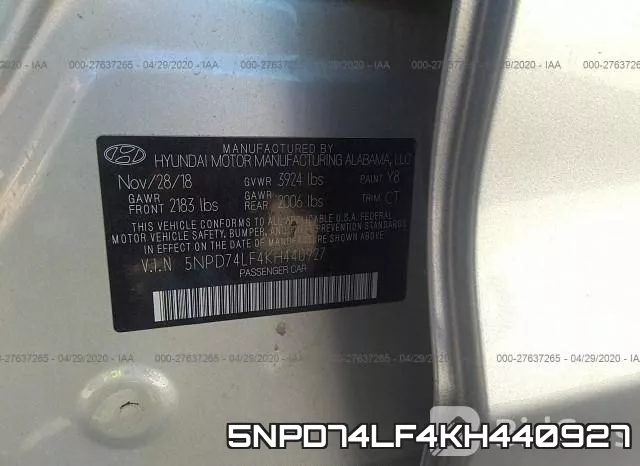 5NPD74LF4KH440927 фото 10