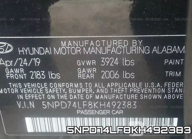 5NPD74LF8KH492383 фото 10