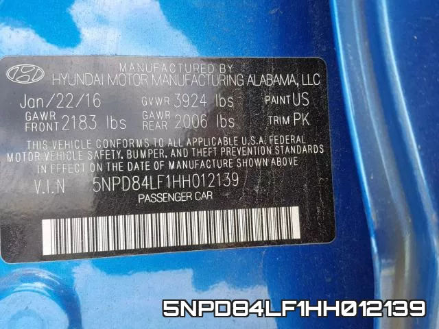 5NPD84LF1HH012139 фото 2