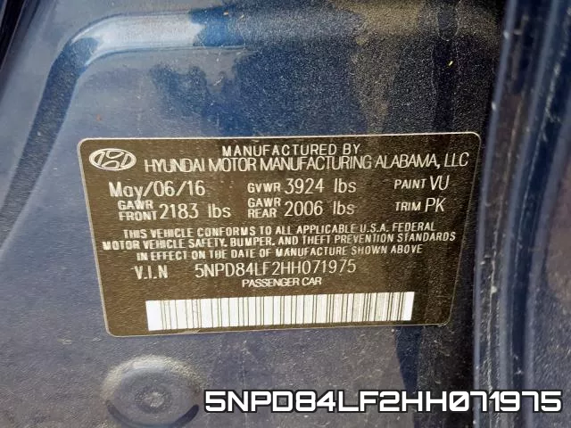 5NPD84LF2HH071975 фото 2