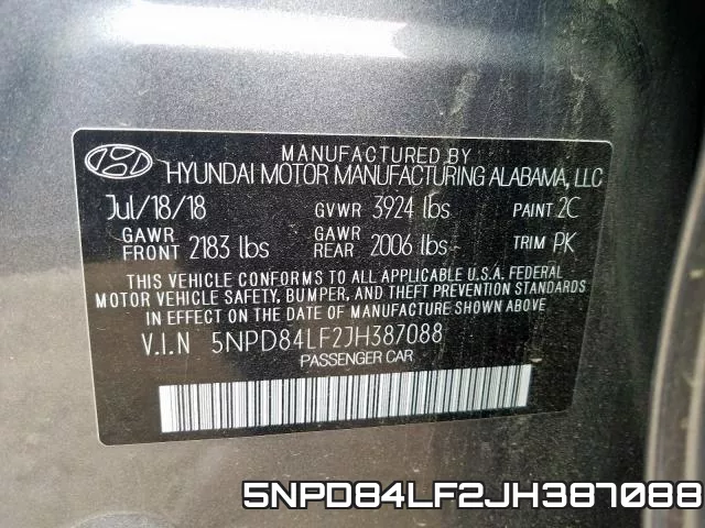 5NPD84LF2JH387088 фото 2