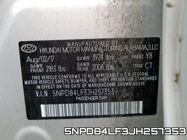 5NPD84LF3JH257353 фото 2