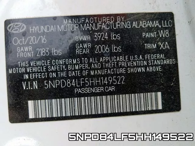 5NPD84LF5HH149522 фото 2