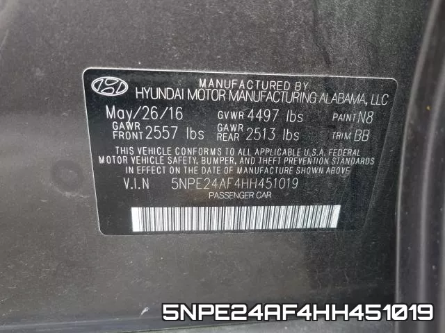 5NPE24AF4HH451019 фото 2