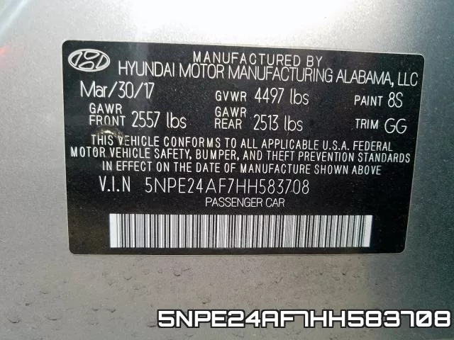 5NPE24AF7HH583708 фото 2