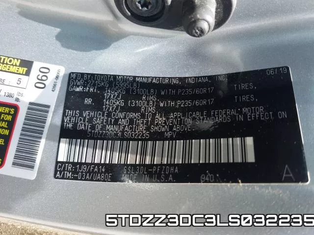 5TDZZ3DC3LS032235 фото 2