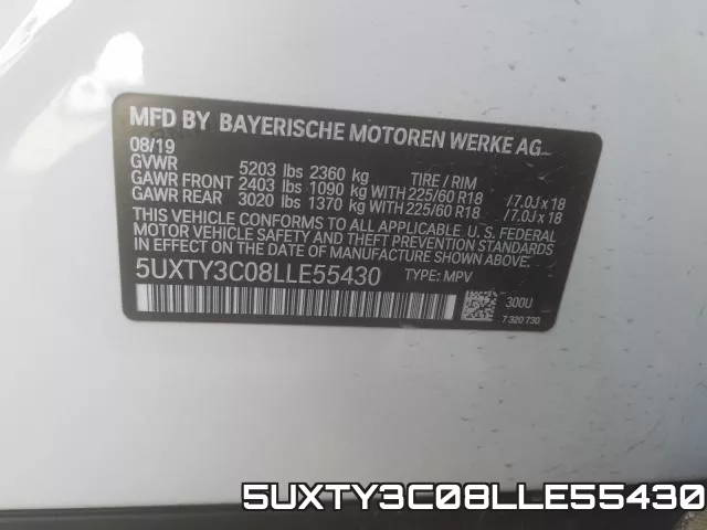 5UXTY3C08LLE55430 фото 2