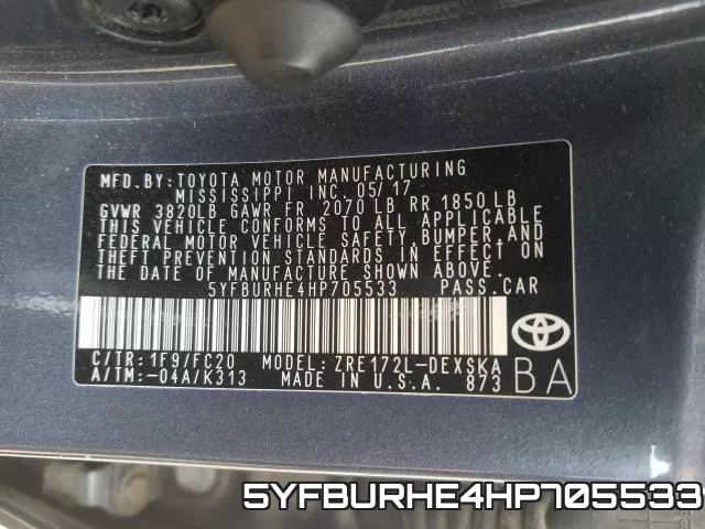 5YFBURHE4HP705533 фото 2