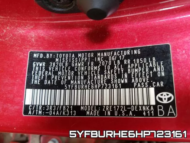 5YFBURHE6HP723161 фото 2