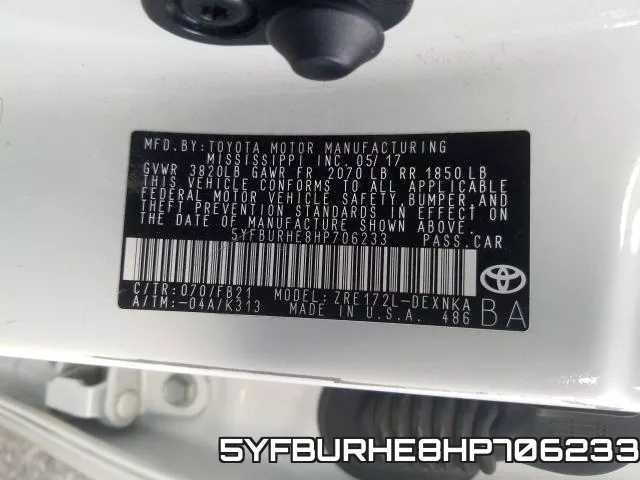 5YFBURHE8HP706233 фото 2