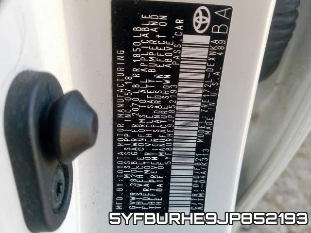 5YFBURHE9JP852193 фото 2