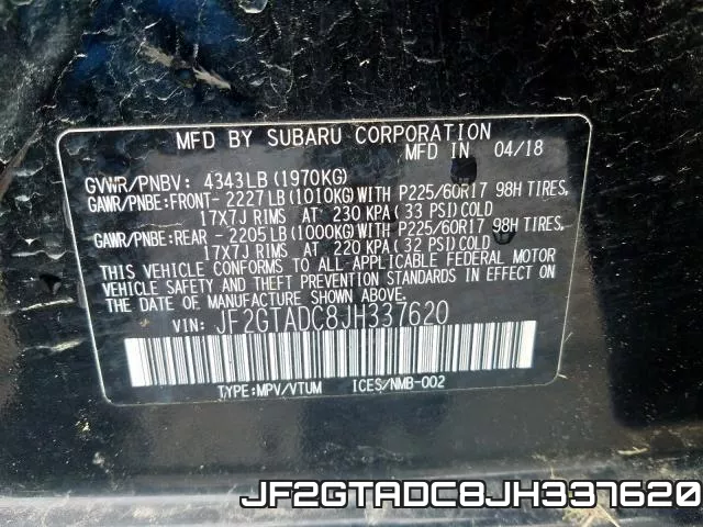 JF2GTADC8JH337620 фото 2