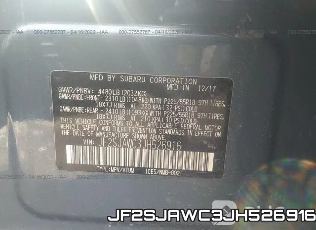 JF2SJAWC3JH526916 фото 10