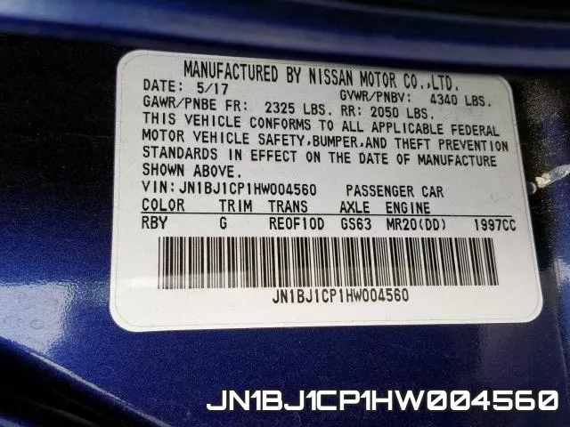 JN1BJ1CP1HW004560 фото 2