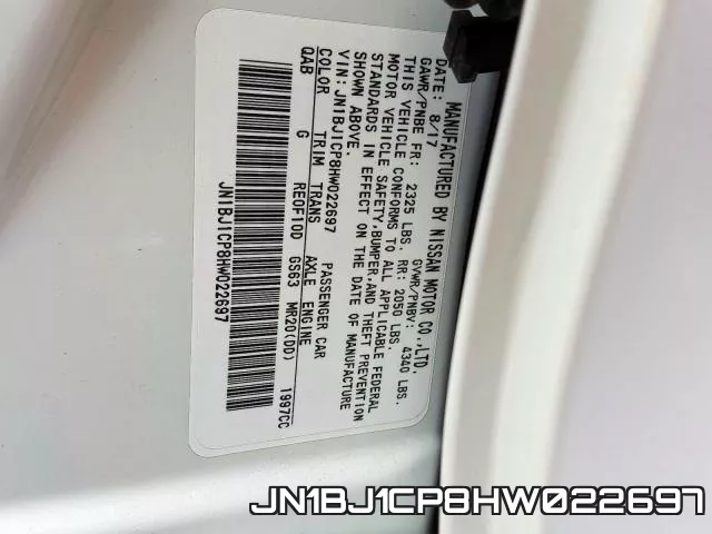 JN1BJ1CP8HW022697 фото 2