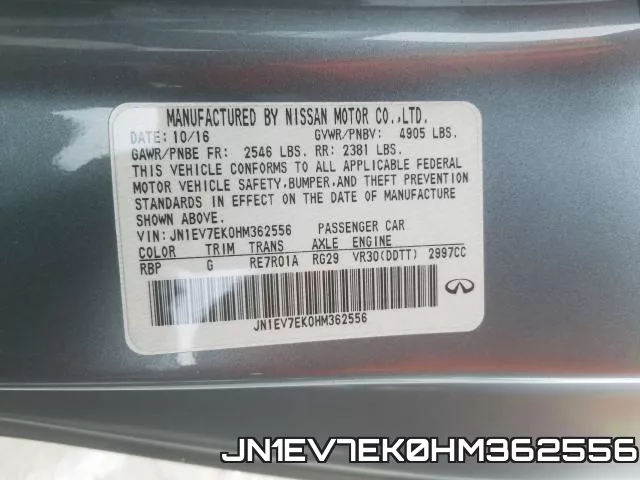 JN1EV7EK0HM362556 фото 2