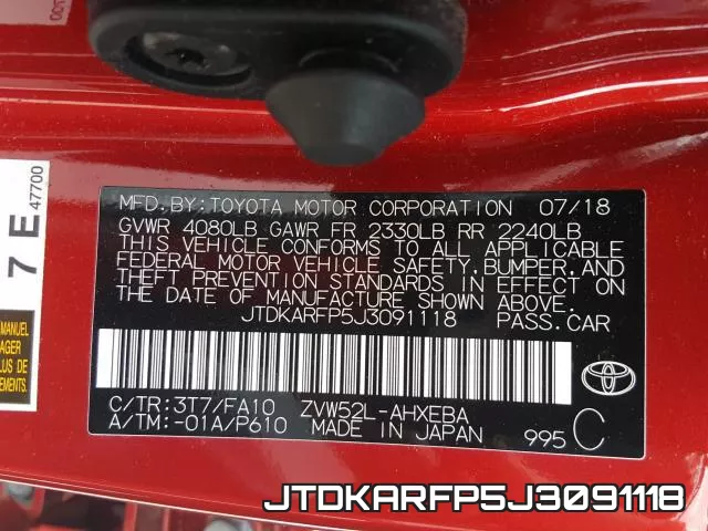 JTDKARFP5J3091118 фото 2