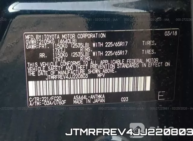 JTMRFREV4JJ220803 фото 10