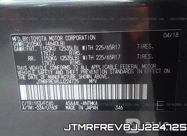 JTMRFREV8JJ224725 фото 10