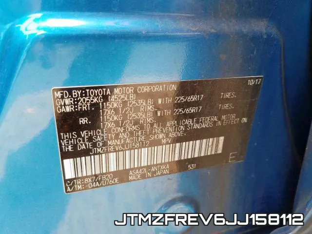 JTMZFREV6JJ158112 фото 2