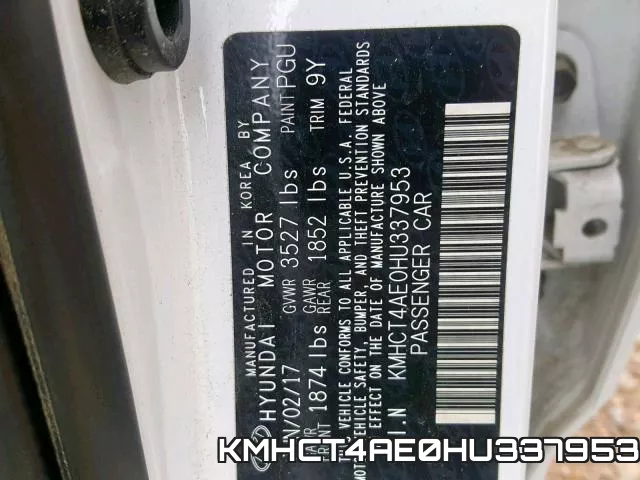 KMHCT4AE0HU337953 фото 2