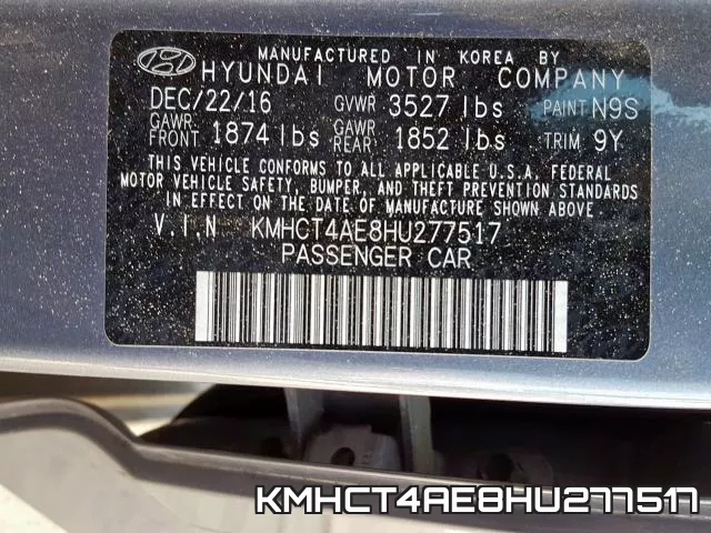 KMHCT4AE8HU277517 фото 2