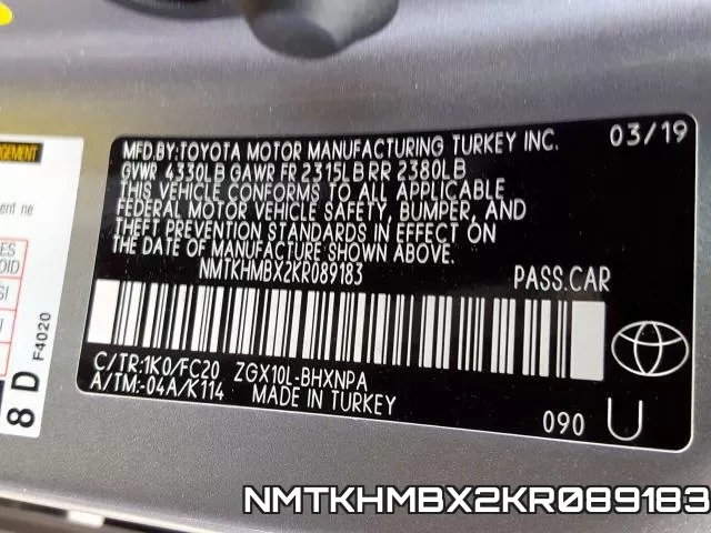 NMTKHMBX2KR089183 фото 2