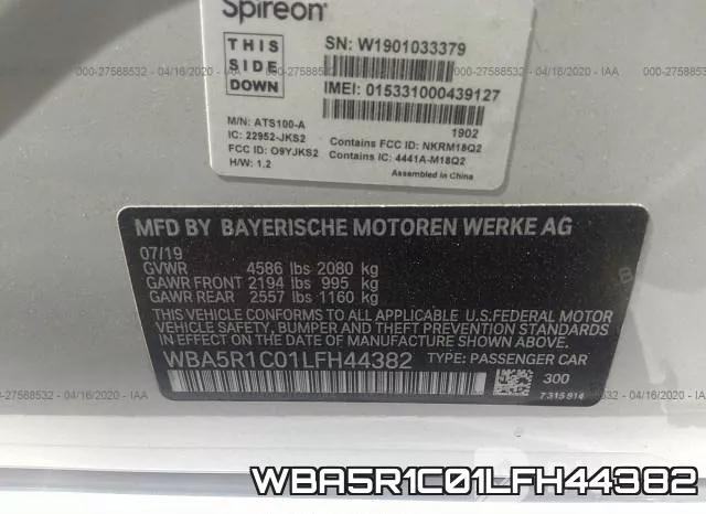 WBA5R1C01LFH44382 фото 10