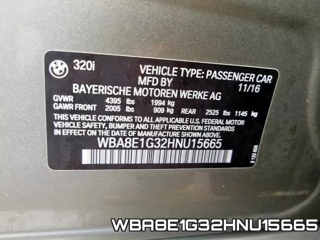 WBA8E1G32HNU15665 фото 2
