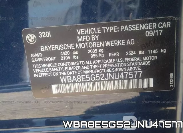 WBA8E5G52JNU47577 фото 10