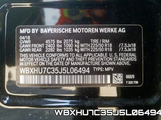 WBXHU7C35J5L06494 фото 2