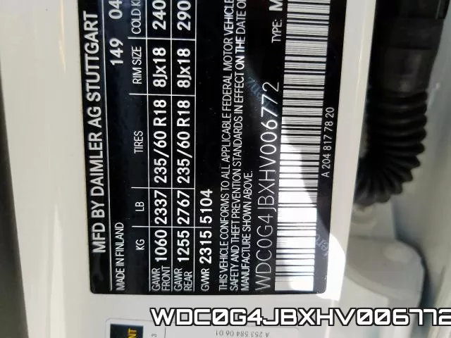 WDC0G4JBXHV006772 фото 2