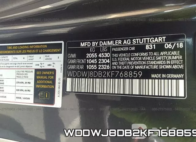 WDDWJ8DB2KF768859 фото 10
