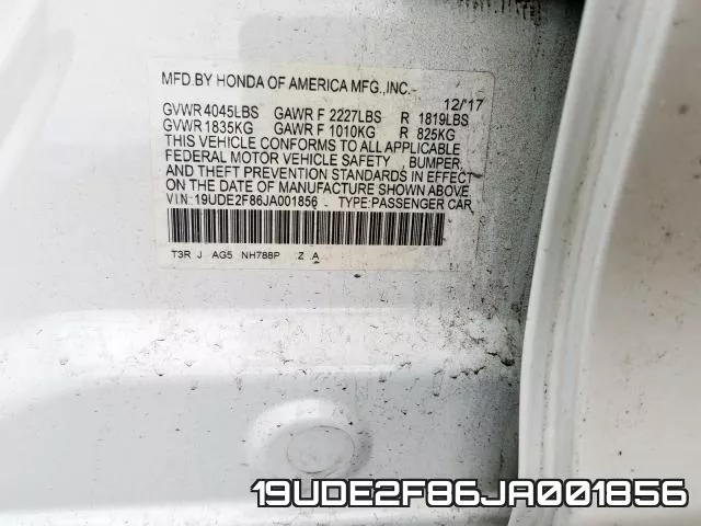 19UDE2F86JA001856 фото 2