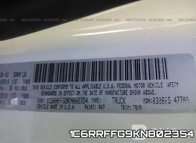 1C6RRFFG9KN802354 фото 10