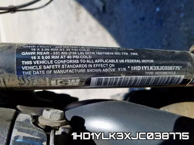1HD1YLK3XJC038775 фото 2