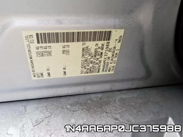 1N4AA6AP0JC375988 фото 2