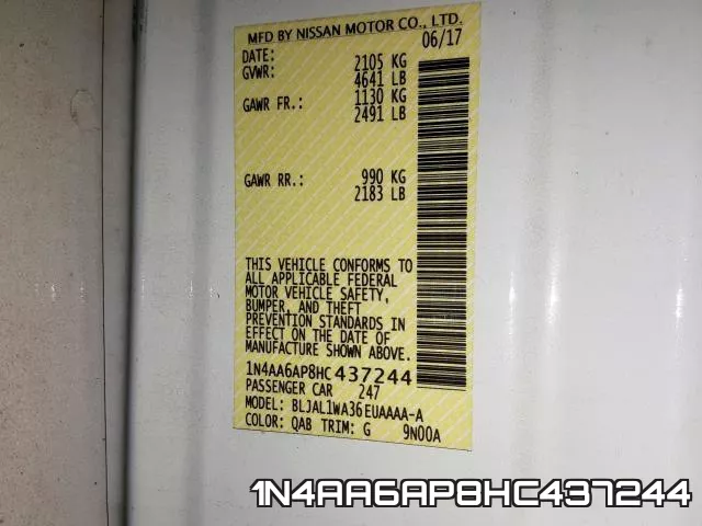 1N4AA6AP8HC437244 фото 2