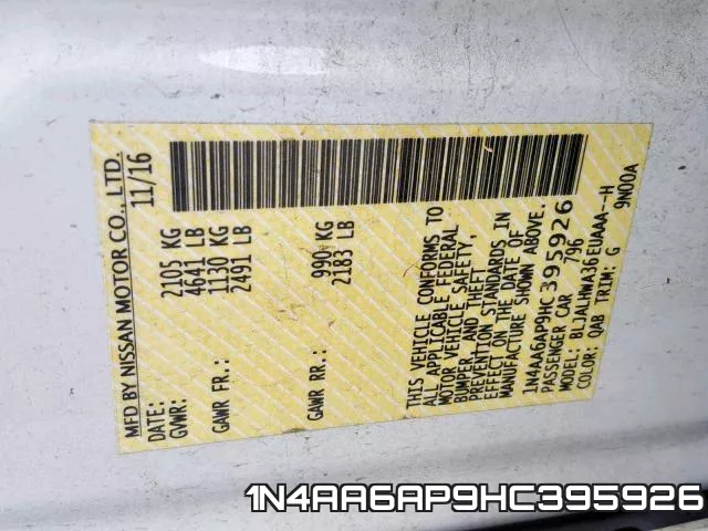 1N4AA6AP9HC395926 фото 2