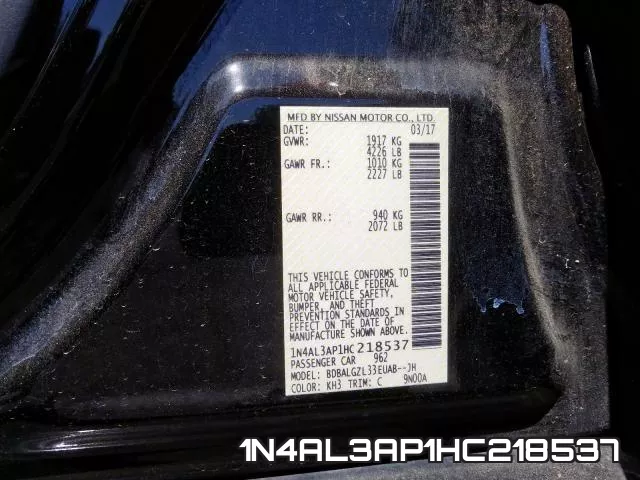 1N4AL3AP1HC218537 фото 2