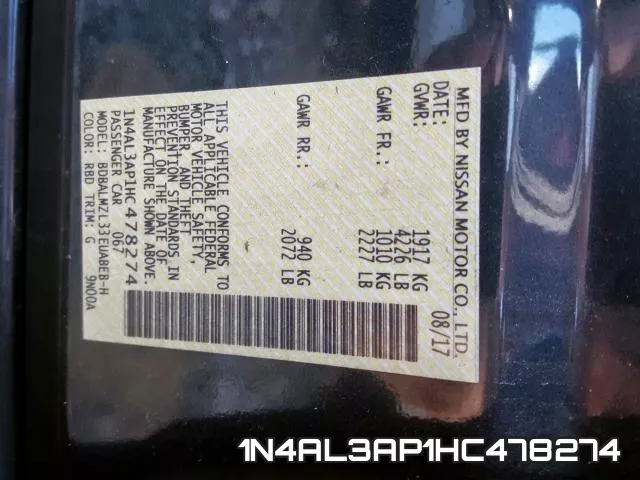 1N4AL3AP1HC478274 фото 2