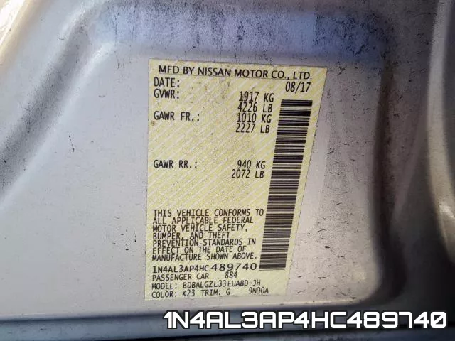 1N4AL3AP4HC489740 фото 2